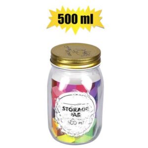 Storage-jar gls embossed 7.5x13cm 500ml