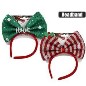 Xmas dressup head band w/bow asstd