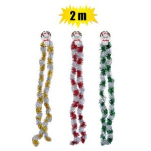 Xmas garland tinsel 8cmx2m two-tone