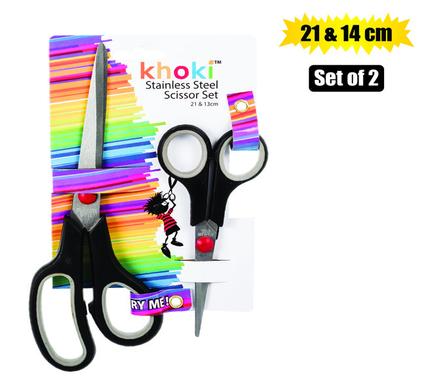 Scissor pl handle set-2 s/s 21cm+14cm