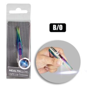 Tweezer stainless steel w/led light b/o