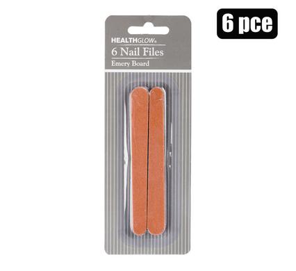 Nail file emery board 6pce h/glow