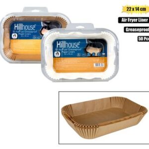 Air fryer liners 22x14x4cm rect 50pc
